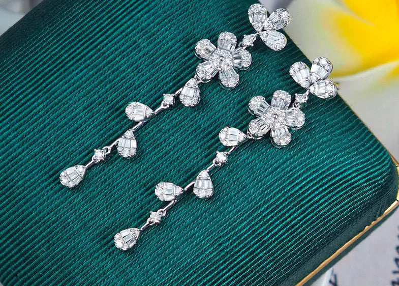 Pure White Gold Diamond Studs