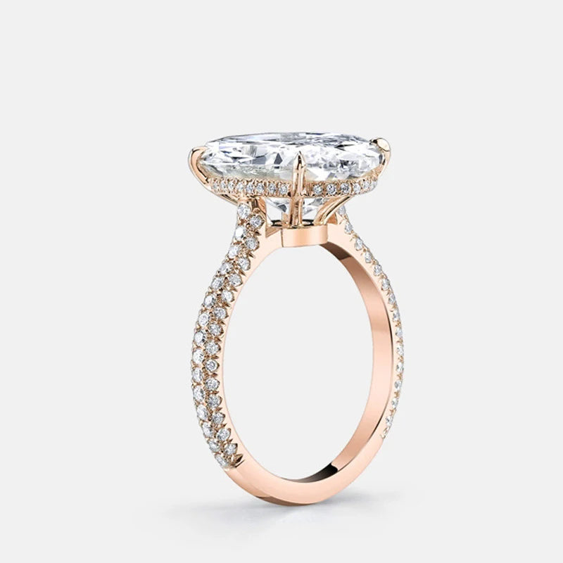 Oval Cut All Moissanite Ring