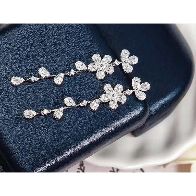 Pure White Gold Diamond Studs