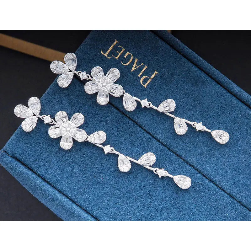 Pure White Gold Diamond Studs