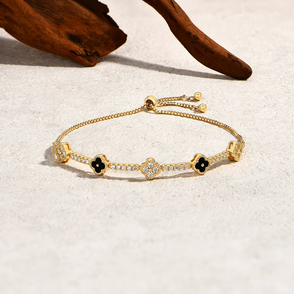 Flowers Moissanite Charm Bracelet