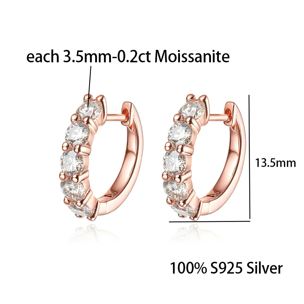 Silver 0.2ct 3.5mm Moissanite Hoop Earrings