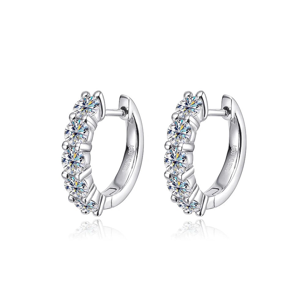 Silver 0.2ct 3.5mm Moissanite Hoop Earrings