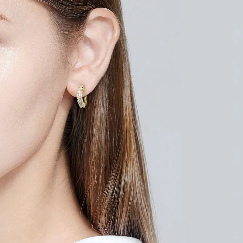 Silver 0.2ct 3.5mm Moissanite Hoop Earrings