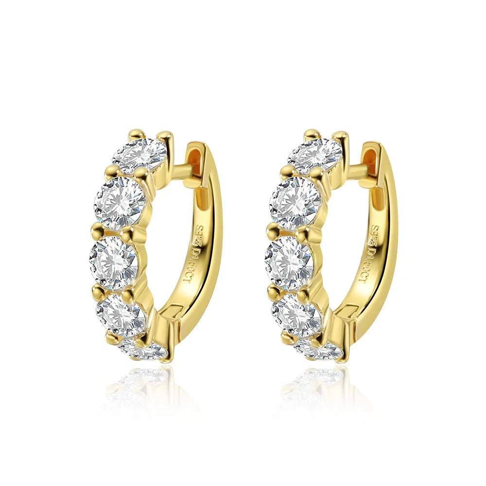 Silver 0.2ct 3.5mm Moissanite Hoop Earrings