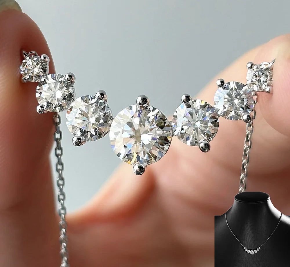 Sterling Silver 1.7 Carat Moissanite Diamond Pendant