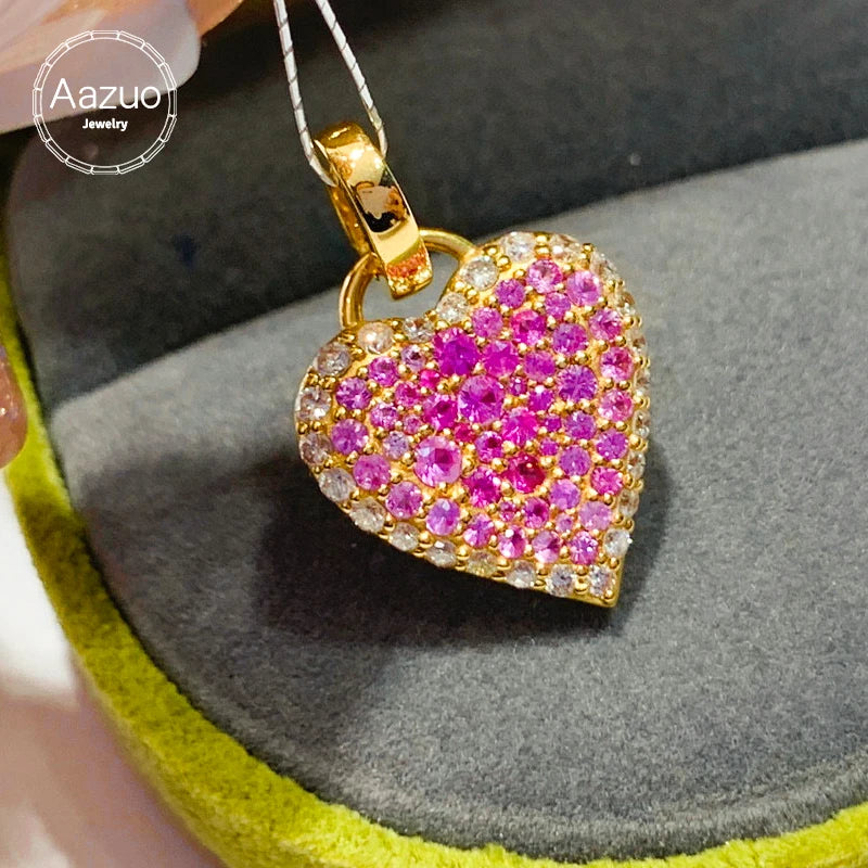 Pink Sapphire Diamonds Heart Shape Pendent
