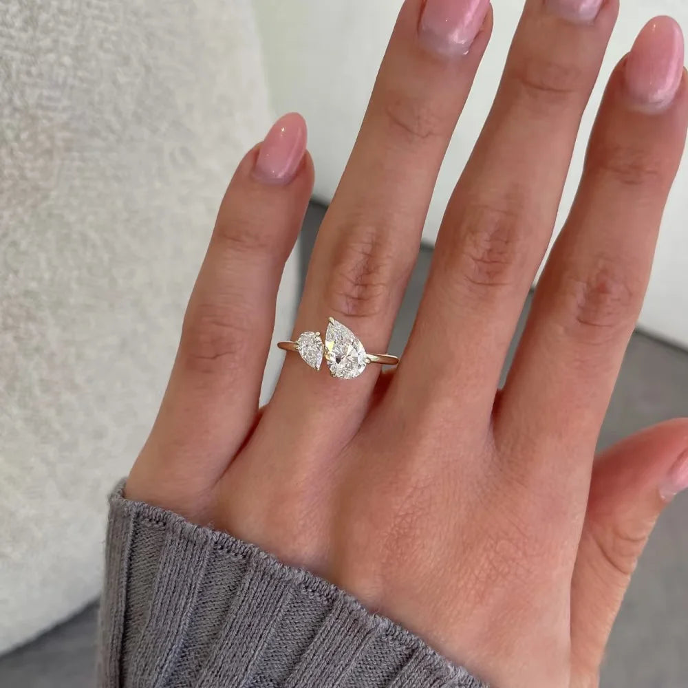 1.5ct-2-Stone Moissanite Ring