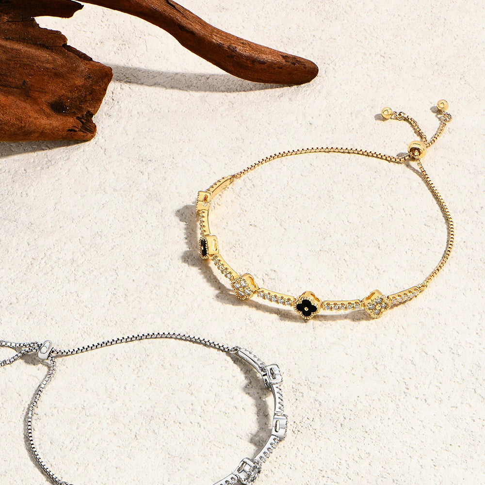 Flowers Moissanite Charm Bracelet