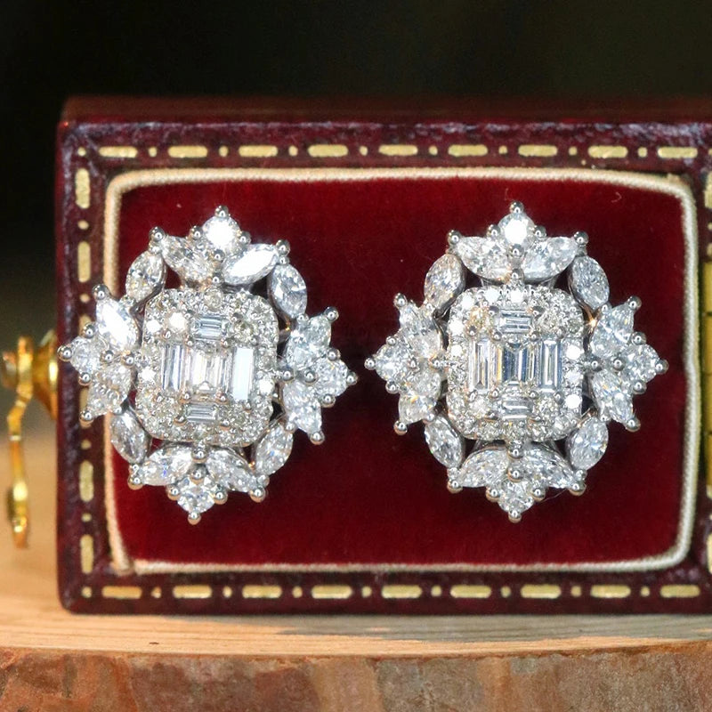 1.4ct Natural Diamonds Flower Studs