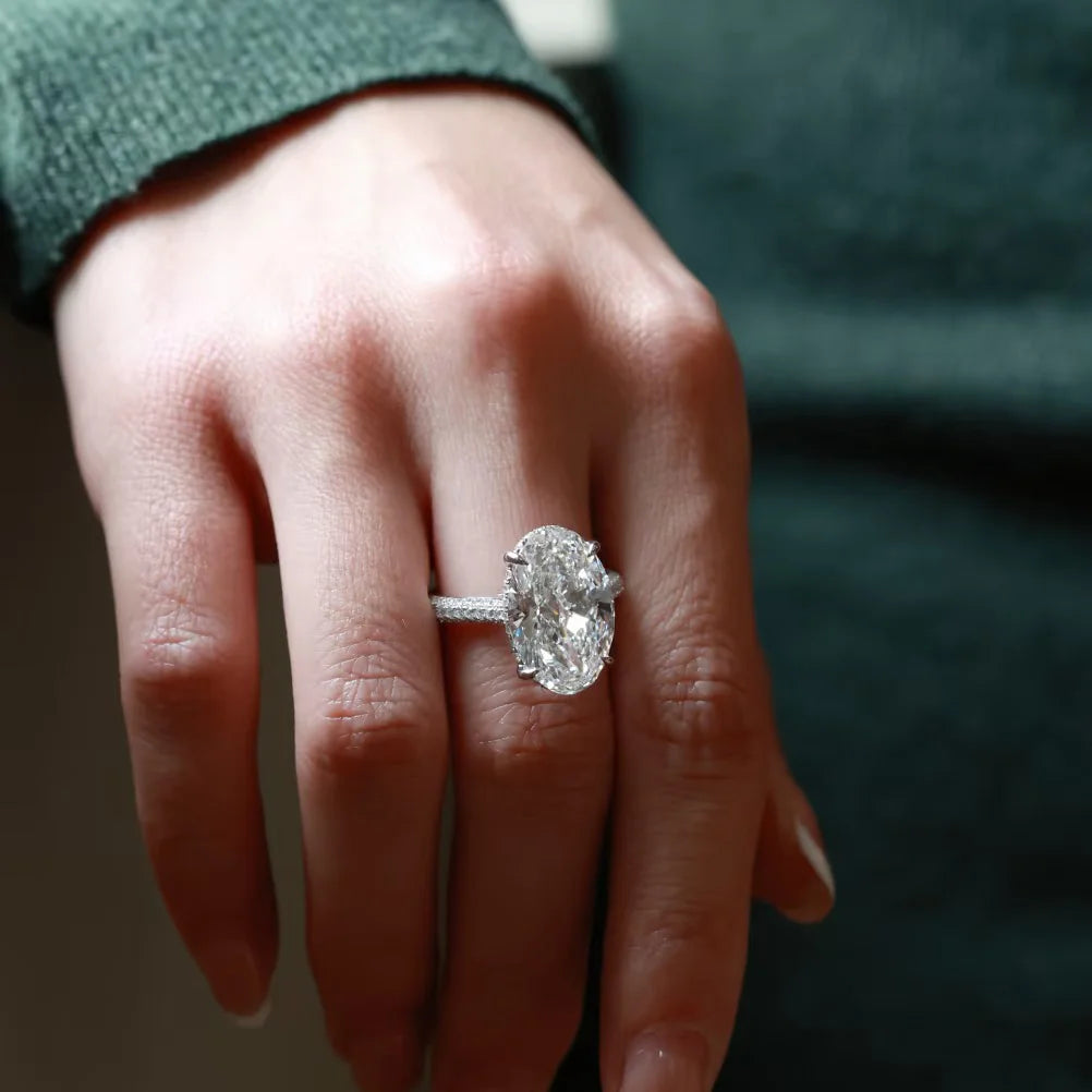 Oval Cut All Moissanite Ring