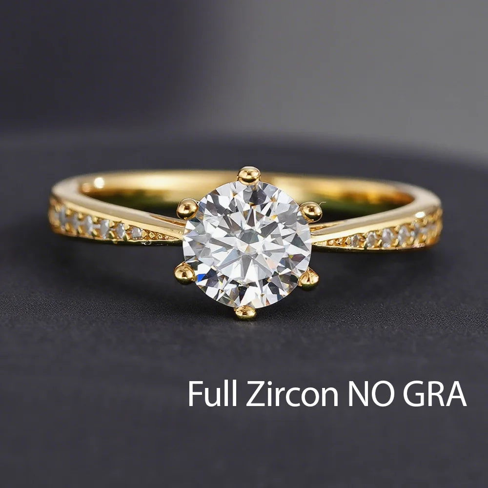 1ct and 2ct Round Moissanite Ring