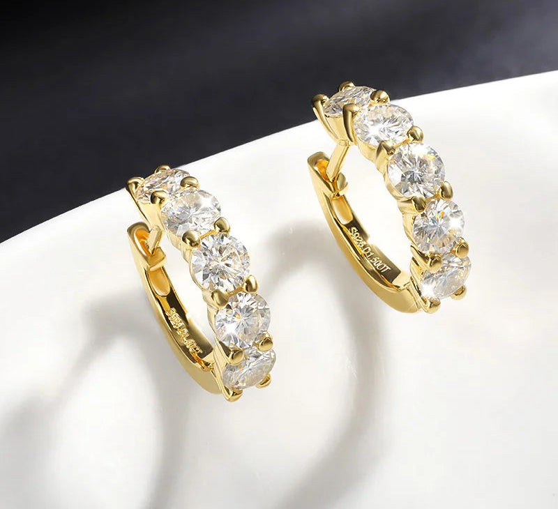 Silver 0.2ct 3.5mm Moissanite Hoop Earrings