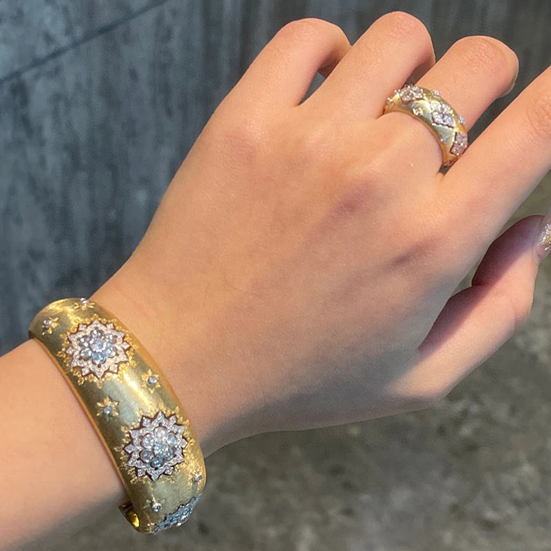 Gold and 1.6ct Diamonds  Pulati Bangle