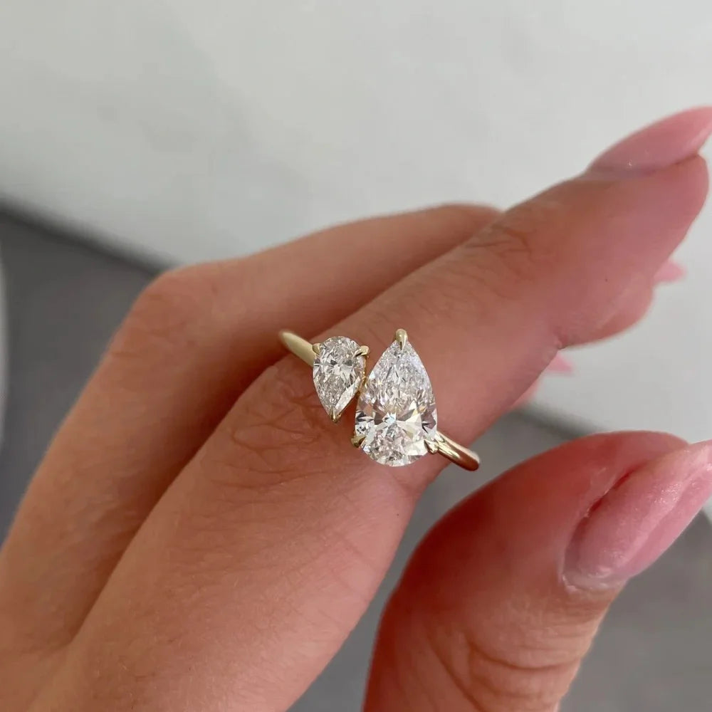 1.5ct-2-Stone Moissanite Ring