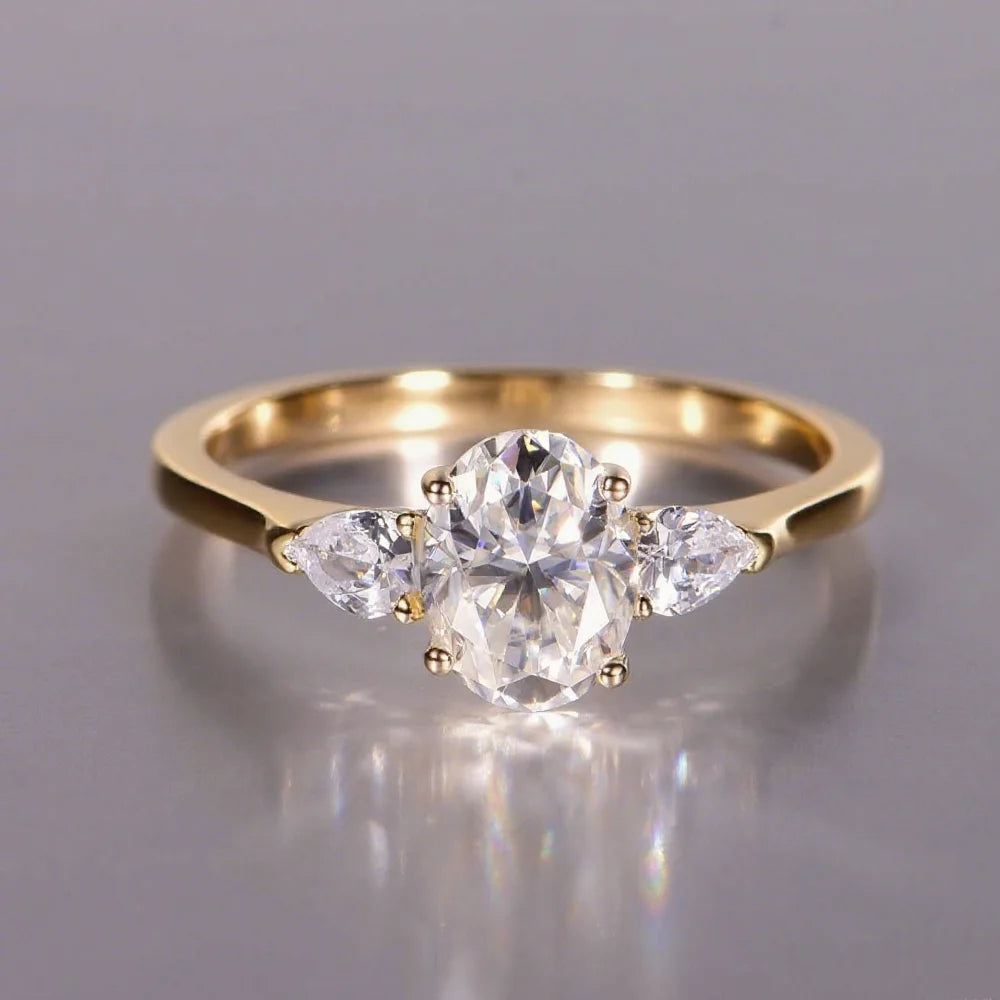 Oval Cut 1.5CT Moissanite Ring