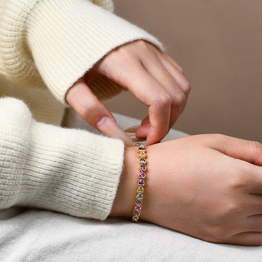 Heart-shape Sapphire Bracelet