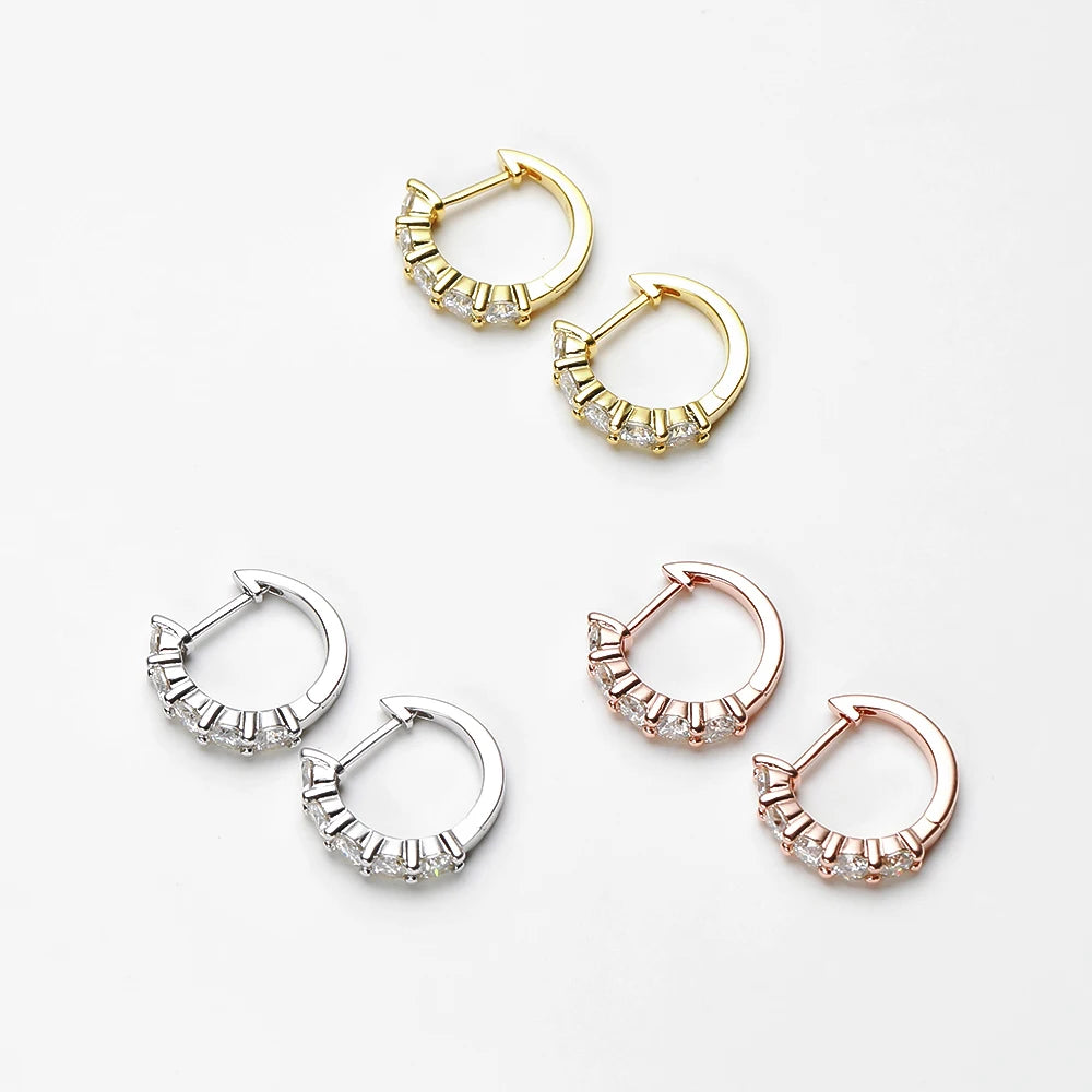 Silver 0.2ct 3.5mm Moissanite Hoop Earrings