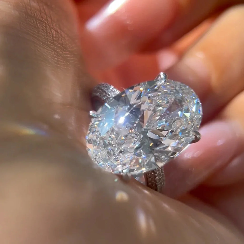 Oval Cut All Moissanite Ring