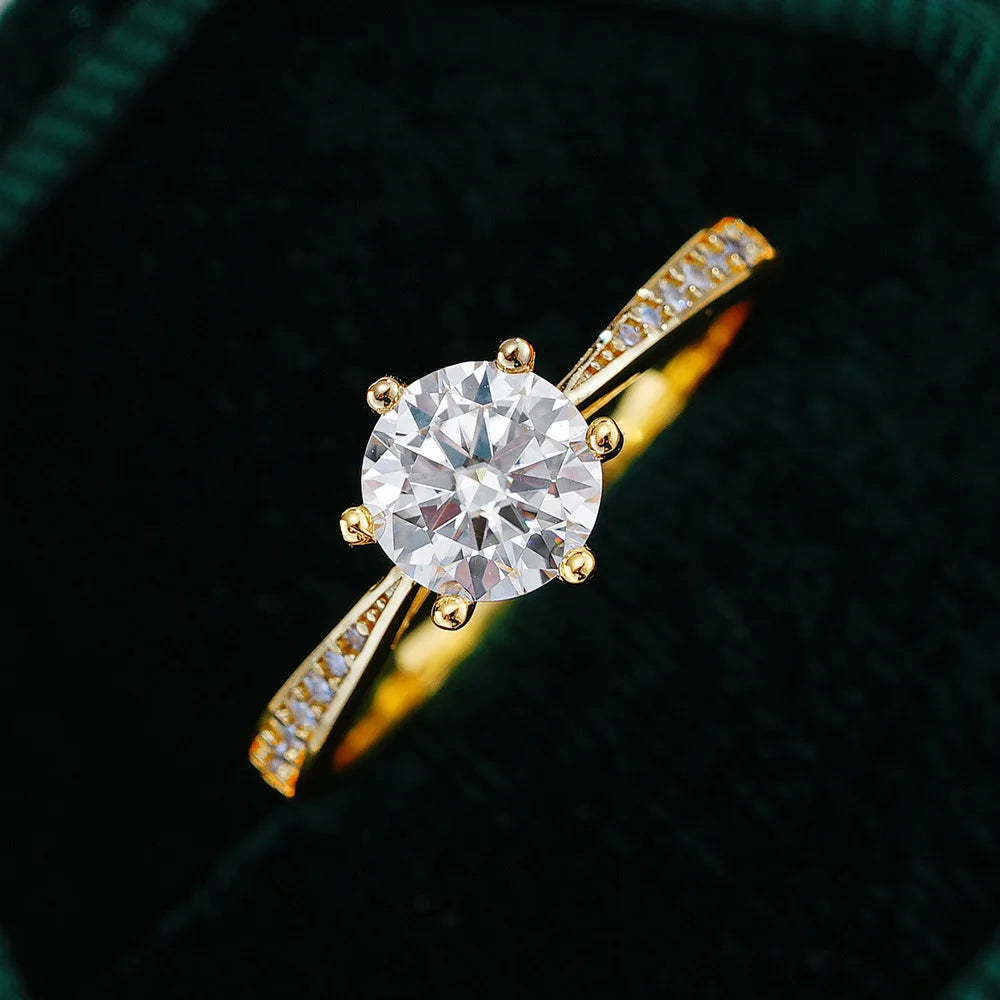 1ct and 2ct Round Moissanite Ring