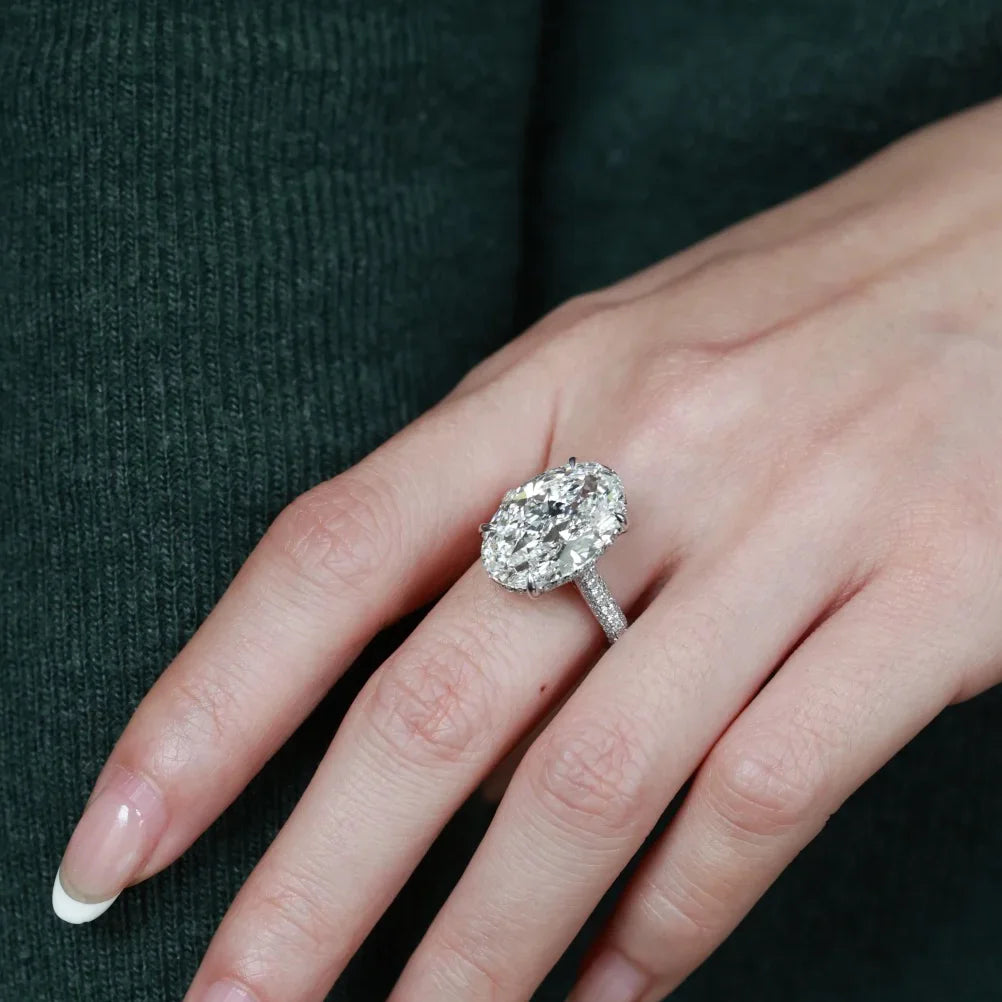 Oval Cut All Moissanite Ring