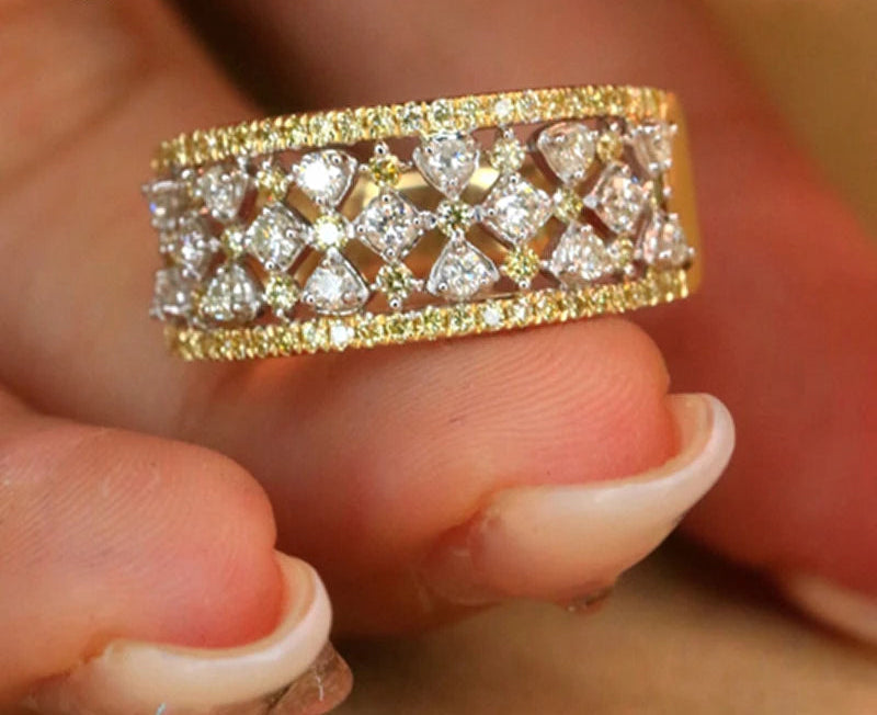 18K Gold Waterdrop Line Ring