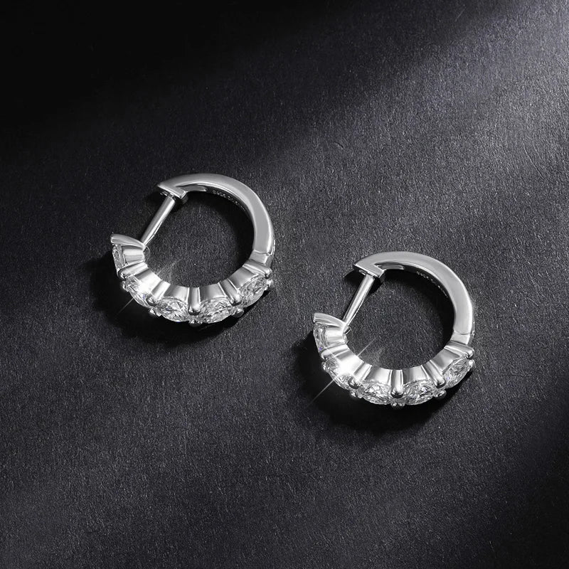 Silver 0.2ct 3.5mm Moissanite Hoop Earrings