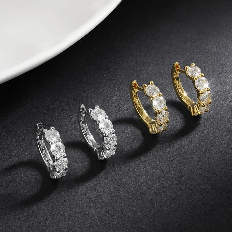 Silver 0.2ct 3.5mm Moissanite Hoop Earrings