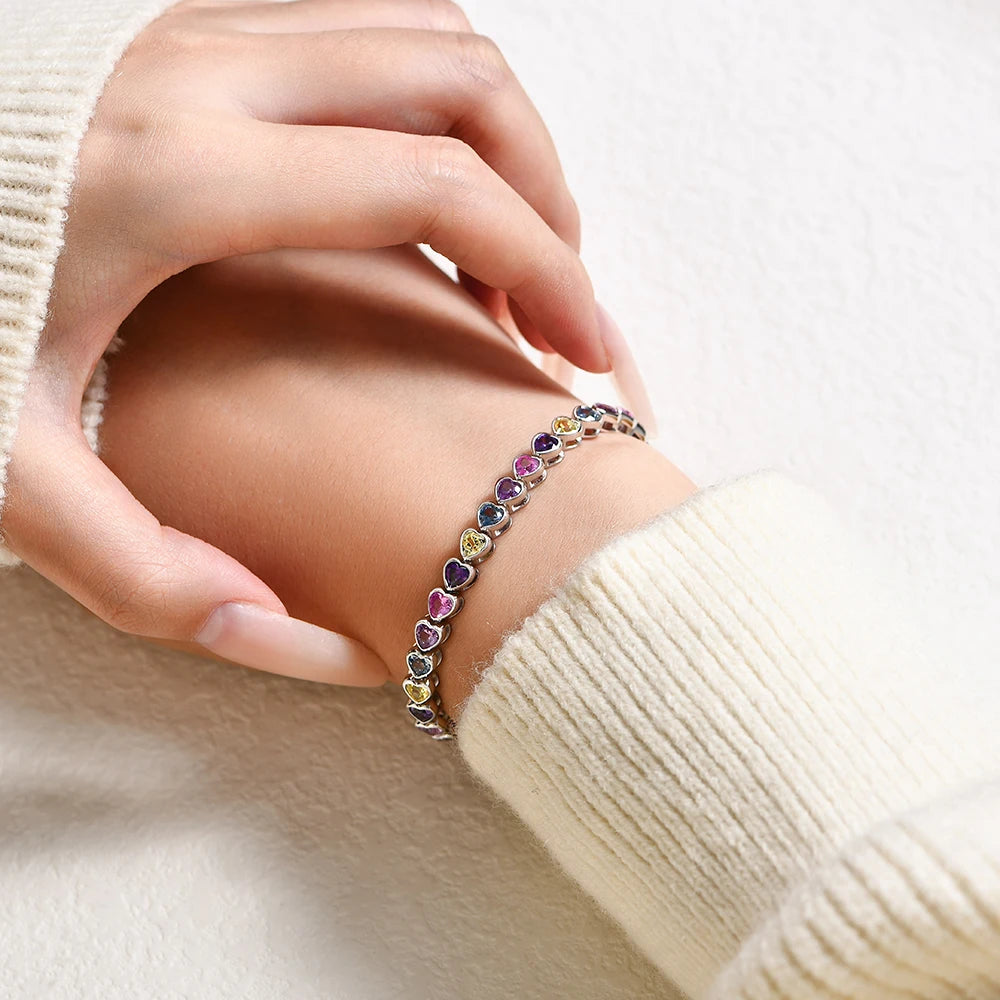 Heart-shape Sapphire Bracelet
