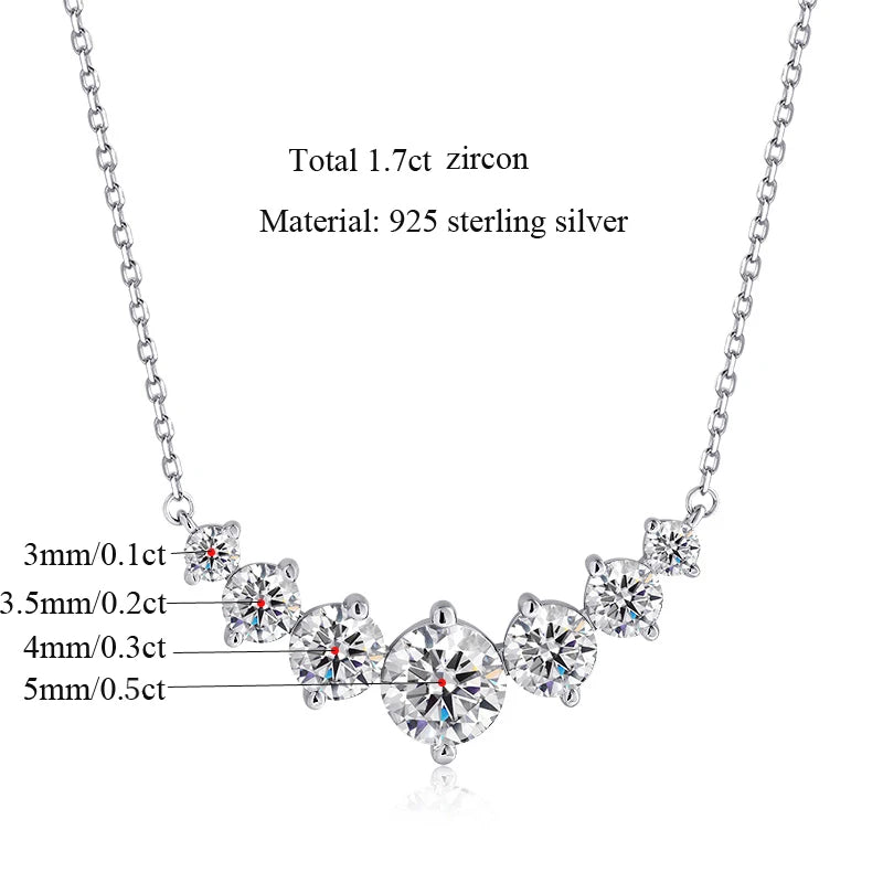 Sterling Silver 1.7 Carat Moissanite Diamond Pendant