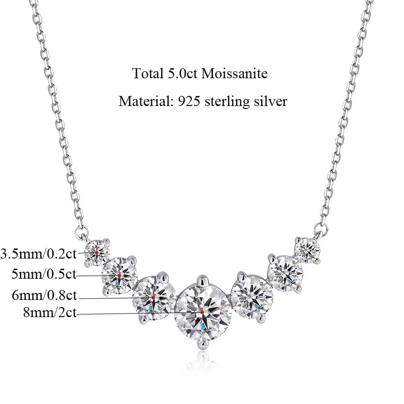 Sterling Silver 1.7 Carat Moissanite Diamond Pendant
