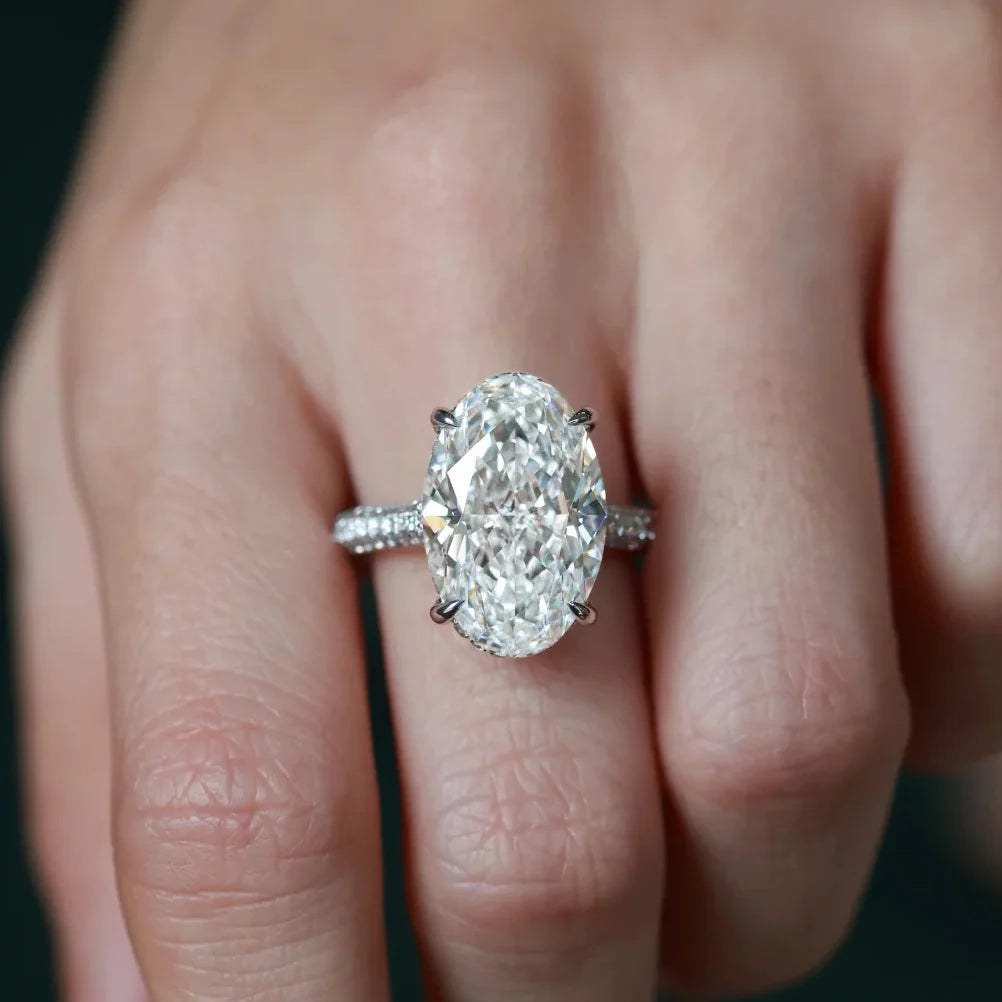 Oval Cut All Moissanite Ring