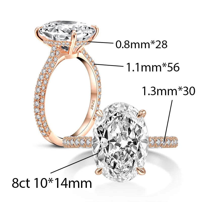 Oval Cut All Moissanite Ring