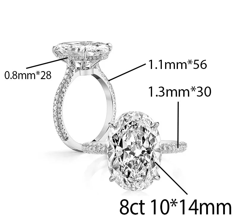Oval Cut All Moissanite Ring