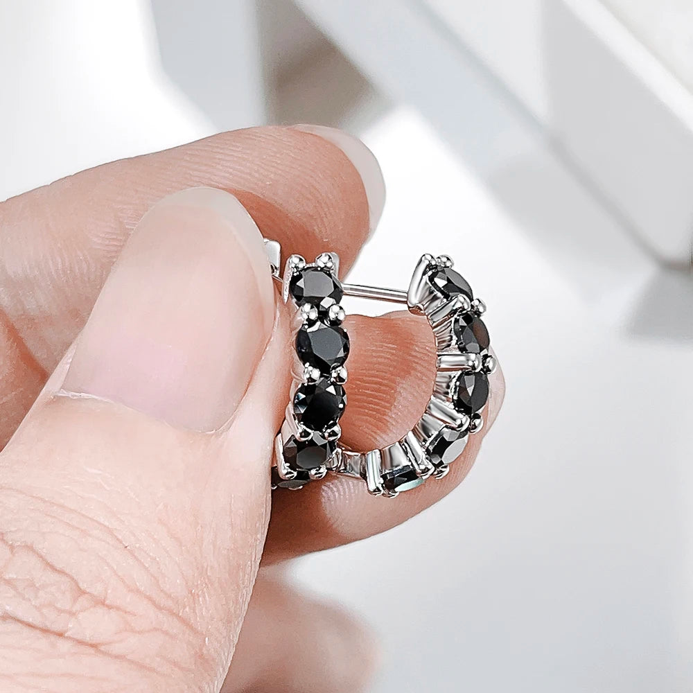 Silver 0.2ct 3.5mm Moissanite Hoop Earrings