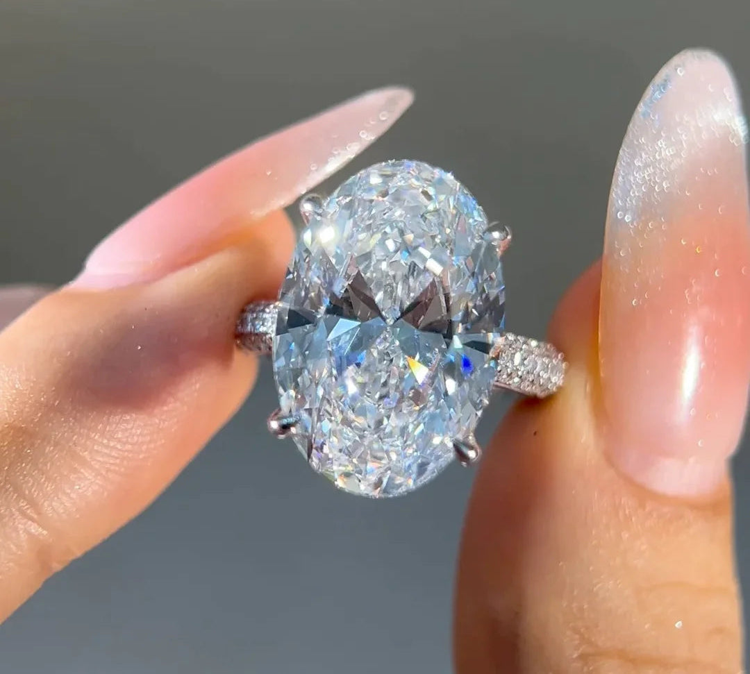 Oval Cut All Moissanite Ring