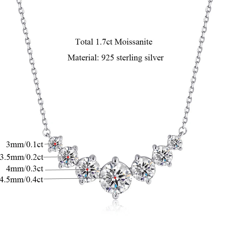 Sterling Silver 1.7 Carat Moissanite Diamond Pendant